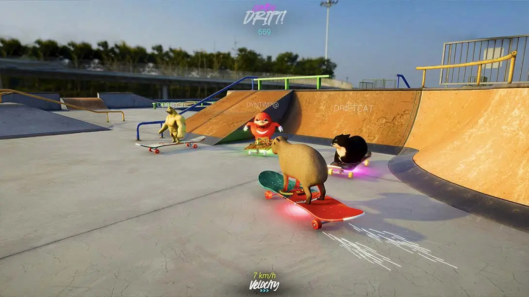 图片[1]-[Switch]滑板漂流与麦克斯韦猫:游戏模拟器 Skateboard Drifting with Maxwell Cat: The Game Simulator-梦境潮玩-mjcw